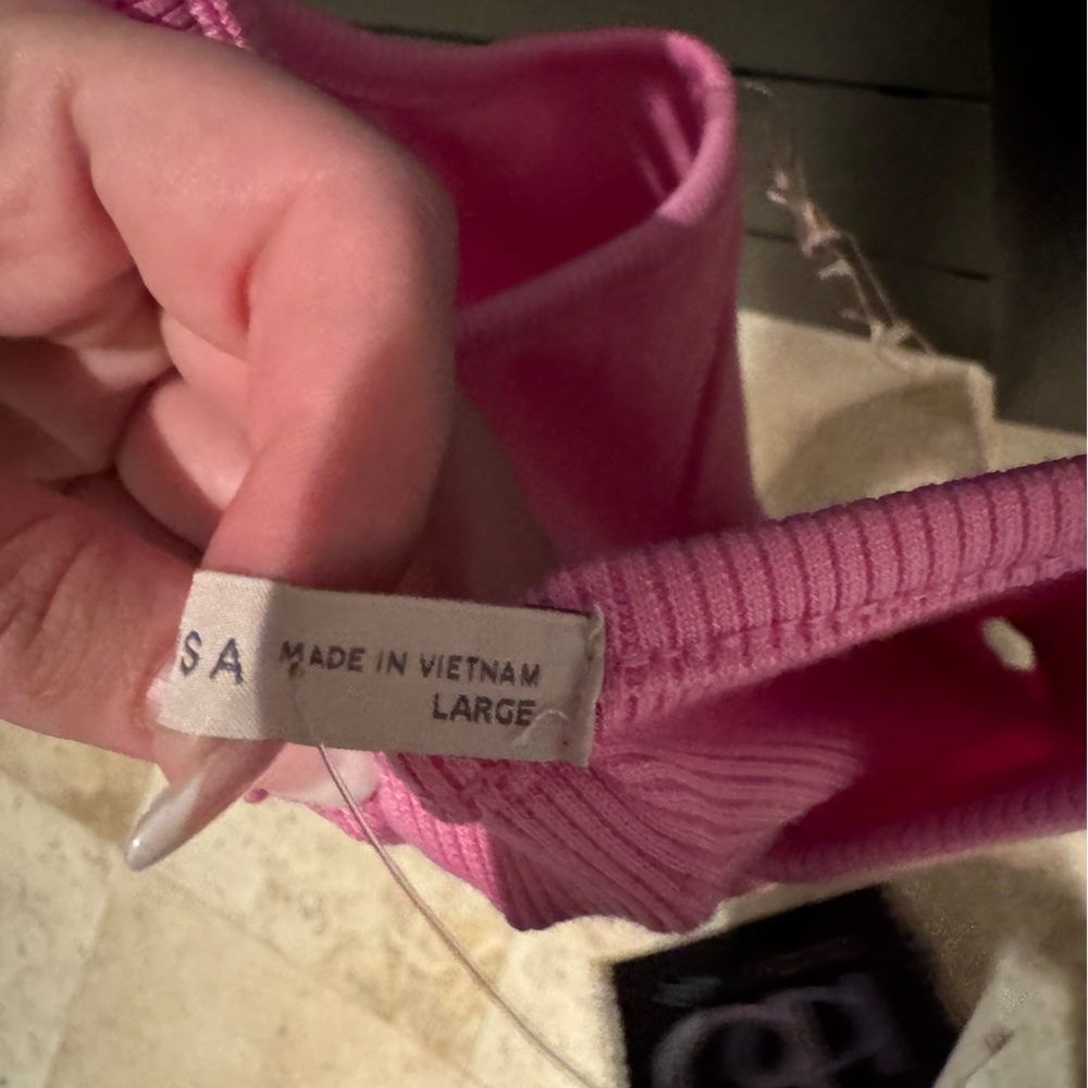 ACTIVE USA Pink Button Down Ribbed Cami Dress - Picture 4 of 5